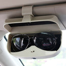 Car Multi-functional Glasses Case Sunglasses Box with Card Slot, Flat Style (Beige)
