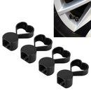 4 PCS Heart-shaped Gas Cap Mouthpiece Cover Tire Cap Car Tire Valve Caps (Black)