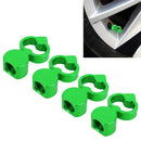 4 PCS Heart-shaped Gas Cap Mouthpiece Cover Tire Cap Car Tire Valve Caps (Green)
