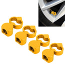4 PCS Heart-shaped Gas Cap Mouthpiece Cover Tire Cap Car Tire Valve Caps (Gold)