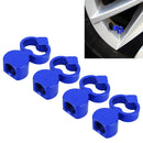 4 PCS Heart-shaped Gas Cap Mouthpiece Cover Tire Cap Car Tire Valve Caps (Blue)
