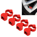 4 PCS Heart-shaped Gas Cap Mouthpiece Cover Tire Cap Car Tire Valve Caps (Red)