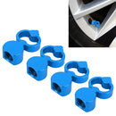 4 PCS Heart-shaped Gas Cap Mouthpiece Cover Tire Cap Car Tire Valve Caps (Baby Blue)