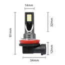 2 PCS H11 / H8 DC12V-24V / 12W / 3000K / 800LM 12LEDs SMD-3030 Car LED Fog Light (White Light)