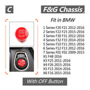 Car Engine Start Key Push Button Cover for BMW G / F Chassis, with Start and Stop (Red)