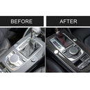 Car Carbon Fiber Gear Position Panel Decorative Sticker for Audi 2014-2017 A3, Left Drive