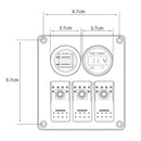 Multi-functional Combination Switch Panel 12V / 24V 3 Way Switches + Dual USB Charger for Car RV Marine Boat (Red Light)