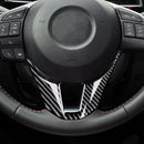 Car Carbon Fiber Steering Wheel Decorative Sticker for Mazda Axela 2014-2016