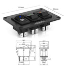 Jtron 12V 30A Fog Light Switch Panel with LED Indicator for Car RV Marine (Colour)