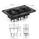Jtron 12V 30A Fog Light Switch Panel with LED Indicator for Car RV Marine (Green)