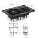 Jtron 12V 30A Fog Light Switch Panel with LED Indicator for Car RV Marine (Blue)