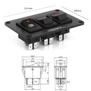 Jtron 12V 30A Fog Light Switch Panel with LED Indicator for Car RV Marine (Red)