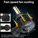 F8 9005 2 PCS 22W 3000LM 6000K Four Side DOB LED Headlight Fog Light Bulbs High Beam Conversion Kit DC 9-32V