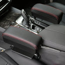 Universal Car PU Leather Wrapped Armrest Box Cushion Car Armrest Box Mat with Storage Box (Black Red)