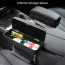 Universal Car PU Leather Wrapped Armrest Box Cushion Car Armrest Box Mat with Storage Box (Black White)