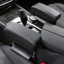 Universal Car PU Leather Wrapped Armrest Box Cushion Car Armrest Box Mat with Storage Box (Black White)