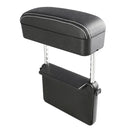 Universal Car PU Leather Wrapped Armrest Box Cushion Car Armrest Box Mat with Storage Box (Black White)