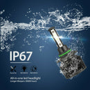 F8 9006 2 PCS 22W 3000LM 6000K Four Side DOB LED Headlight Fog Light Bulbs High Beam Conversion Kit DC 9-32V