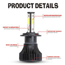 2 PCS X15 H4 DC9-32V 26W 6500K 3000LM IP67 Car LED Headlight Lamps / Fog Light (White Light)