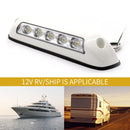 DC 12V 2.6W 6000K IP67 Marine RV Waterproof LED Stair Deck Dome Light Ceiling Lamp, White Shell and Rubber Base