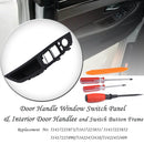 7 PCS Door Handle Window Switch Panel Interior Door Handle 51417225875 for BMW 5 Series, Left Driving(Black)