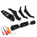 7 PCS Door Handle Window Switch Panel Interior Door Handle 51417225875 for BMW 5 Series, Left Driving(Black)