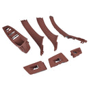 7 PCS Door Handle Window Switch Panel Interior Door Handle 51417225875 for BMW 5 Series, Left Driving(Brown)