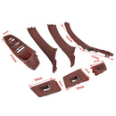 7 PCS Door Handle Window Switch Panel Interior Door Handle 51417225875 for BMW 5 Series, Left Driving(Brown)