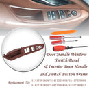 7 PCS Door Handle Window Switch Panel Interior Door Handle 51417225875 for BMW 5 Series, Left Driving(Brown)