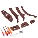 7 PCS Door Handle Window Switch Panel Interior Door Handle 51417225875 for BMW 5 Series, Left Driving(Brown)