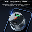 ROCK C303 USB + USB-C / Type-C Interface Smart Digital Display Car Charger