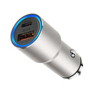 ACC-198 PD 20W + QC3.0 38W Dual Ports Metal Car Charger (Grey)