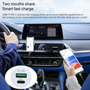 TE-339PD 3.1A PD USB-C / Type-C + USB Interface Mini Fast Charging Car Charger(White)