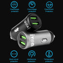 IVON CC26 5V 2.1A Dual USB Port Mini Car Charger(Black)