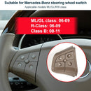 Car Left Side 4-button Steering Wheel Switch Buttons Panel 1648200010 for Mercedes-Benz W164, Left Driving (Coffee)