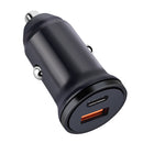 PD 20W USB-C / Type-C + QC 3.0 USB Interface Fast Charging Car Charger (Black)