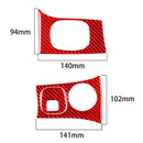 3 in 1 Carbon Fiber Car Headlight Key Panel Sticker for Chevrolet Corvette C5 1998-2004, Left Drive(Red)