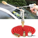 75ft 7.5m Telescopic Soft Tube Household Car High PressureWash Water Gun Spayer Nozzle Garden Irrigation Set (Red)