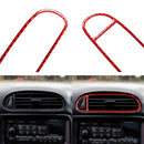 Carbon Fiber Car Air Outlet Sticker for Chevrolet Corvette C5 1998-2004, Left Drive(Red)