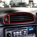 Carbon Fiber Car Air Outlet Sticker for Chevrolet Corvette C5 1998-2004, Left Drive(Red)