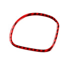 2 in 1 Carbon Fiber Car Front Passenger Seat Air Outlet Ring Sticker for Chevrolet Corvette C5 1998-2004, Left Drive(Red)
