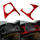 3 in 1 Carbon Fiber Car Front Passenger Seat Air Outlet Sticker Kits for Chevrolet Corvette C5 1998-2004, Left Drive(Red)