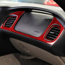 3 in 1 Carbon Fiber Car Front Passenger Seat Air Outlet Sticker Kits for Chevrolet Corvette C5 1998-2004, Left Drive(Red)