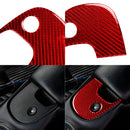 Carbon Fiber Car Lower Console Sticker for Chevrolet Corvette C5 1998-1999, Left Drive(Red)
