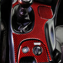 3 in 1 Carbon Fiber Car Gear Panel Sticker Kits B for Chevrolet Corvette C5 1998-2004, Left Drive (Red)