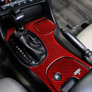 3 in 1 Carbon Fiber Car Gear Panel Sticker Kits C for Chevrolet Corvette C5 1998-2004, Left Drive (Red)