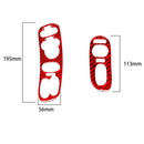 2 in 1 Car Carbon Fiber Door Control Panel Memory Seat Sticker Set for Chevrolet Corvette C5 1998-2004, Left Drive (Red)