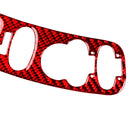 2 in 1 Car Carbon Fiber Door Control Panel Memory Seat Sticker Set for Chevrolet Corvette C5 1998-2004, Left Drive (Red)