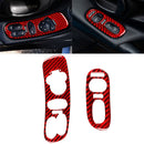2 in 1 Car Carbon Fiber Door Control Panel Sticker Set B for Chevrolet Corvette C5 1998-2004, Left Drive(Red)