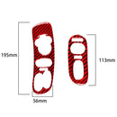 2 in 1 Car Carbon Fiber Door Control Panel Sticker Set B for Chevrolet Corvette C5 1998-2004, Left Drive(Red)